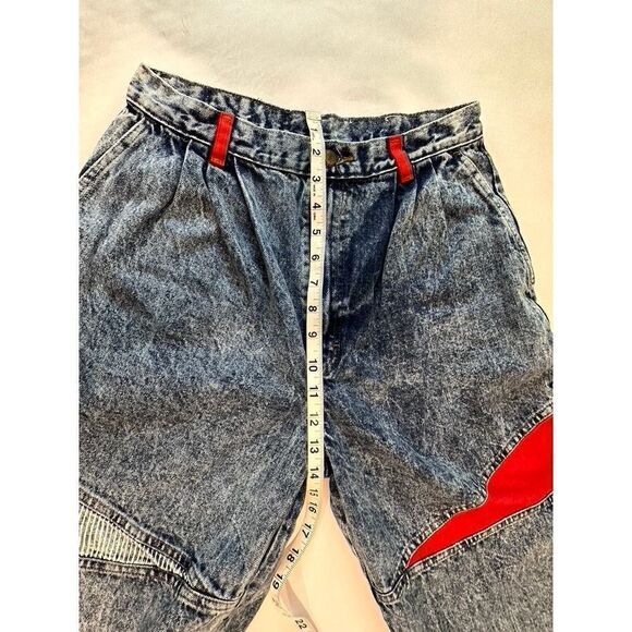 Vintage 80s Southern Bluegrass Acid Wash Tapered Mom Jeans - Size 15 - Picture 4 of 8